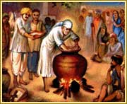 Baba cooking food in Handi